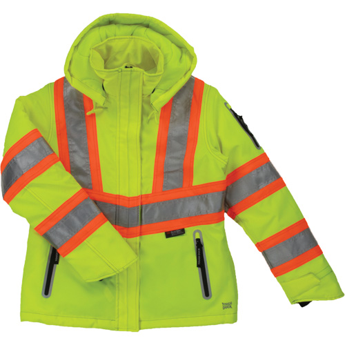 Womens Insulated Flex Safety Jacket, Polyester, High Visibility Lime-Yellow, 2X-Large M & M Nord Ouest Inc