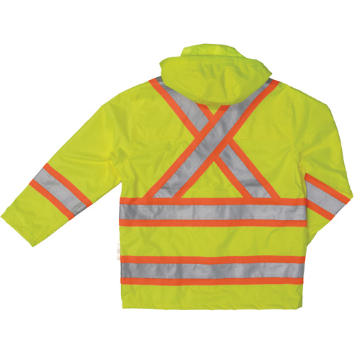 Manteau de s&eacute;curit&eacute; imperm&eacute;able en tissu ind&eacute;chirable Ripstop, Polyester, Petit, Jaune lime haute visibilit&eacute; M & M Nord Ouest Inc