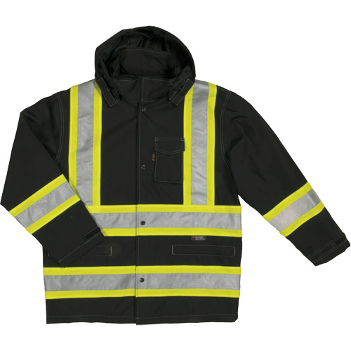 Manteau de s&eacute;curit&eacute; imperm&eacute;able en tissu ind&eacute;chirable Ripstop, Polyester, Grand, Noir M & M Nord Ouest Inc