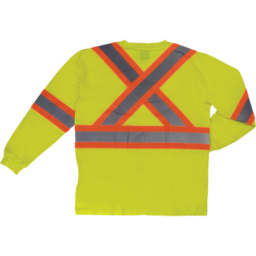 Long Sleeve Safety T-Shirt, Cotton, X-Small, High Visibility Lime-Yellow M & M Nord Ouest Inc