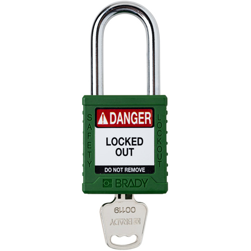 Cadenas de verrouillage Velocity, Vert, Cl&eacute;s diff&eacute;rentes, Nylon, Largeur de 1-1/2" M & M Nord Ouest Inc