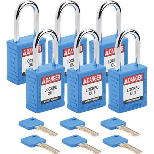 Velocity Lockout Padlocks, Blue, Keyed Alike, Nylon, 1-1/2" Width M & M Nord Ouest Inc