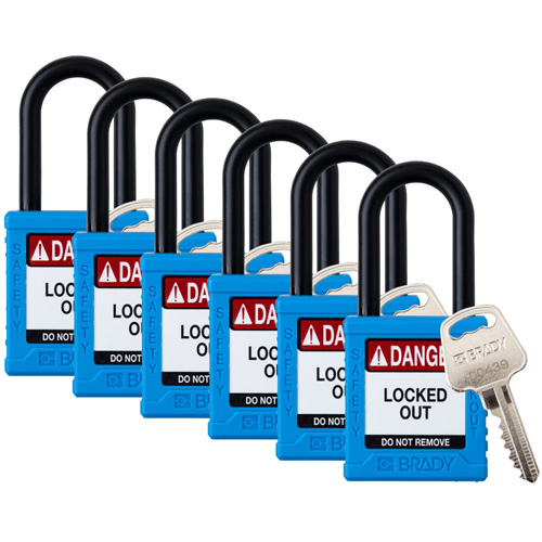 Velocity Lockout Padlocks, Blue, Keyed Alike, Nylon, 1-1/2" Width M & M Nord Ouest Inc