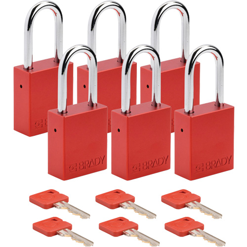 Lockout Padlock, Safety Padlock, Keyed Different, Aluminum, 1-1/2" Width M & M Nord Ouest Inc