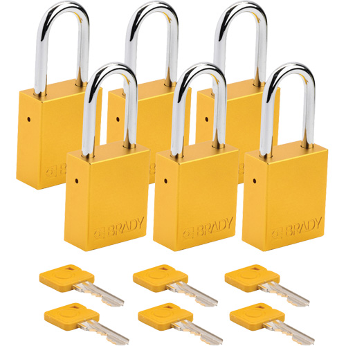 Lockout Padlock, Safety Padlock, Keyed Different, Aluminum, 1-1/2" Width M & M Nord Ouest Inc