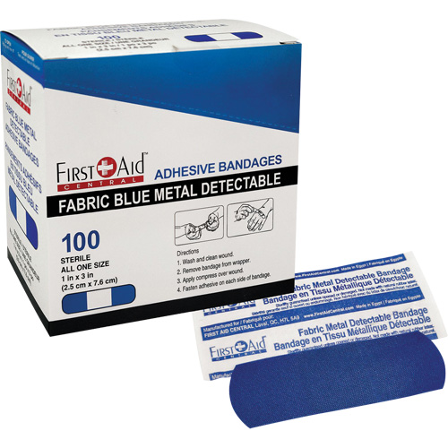 Bandages, Rectangular/Square, 3", Fabric Metal Detectable, Sterile M & M Nord Ouest Inc
