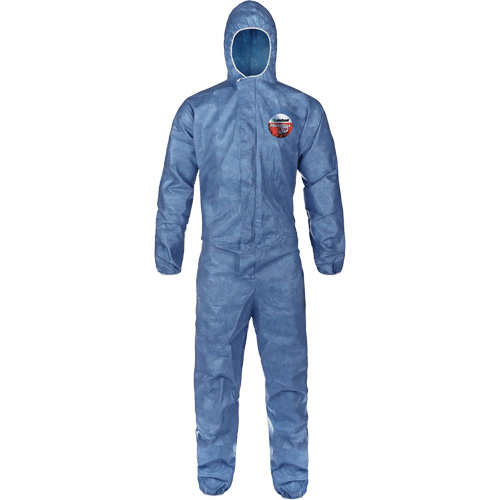 Hooded Coveralls, Large, Blue, MicroMax&reg; VP M & M Nord Ouest Inc