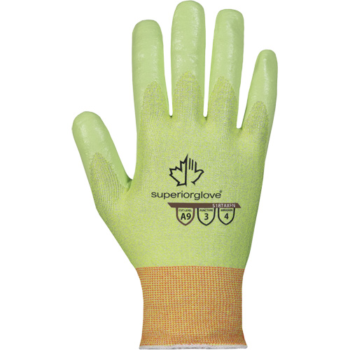 Gants r&eacute;sistant aux coupures haute visibilit&eacute; S18TAXFN, Taille 6, Calibre 18, Rev&ecirc;tement Mousse de nitrile, Enveloppe en TenActiv, ASTM ANSI niveau A9 M & M Nord Ouest Inc