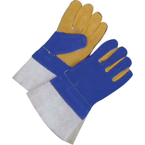 Gants pour soudeur doubl&eacute;s avec poignet de 5", Cuir de vache refendu, Taille 2T-Grand M & M Nord Ouest Inc