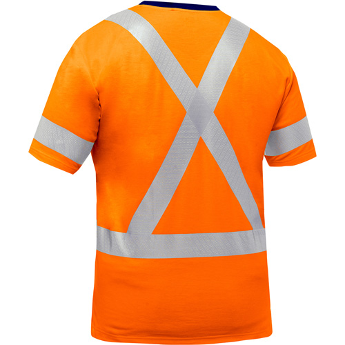 Chemise &agrave; manches courtes et X au dos Bisley, Poly-coton, Petit, Orange haute visibilit&eacute; M & M Nord Ouest Inc
