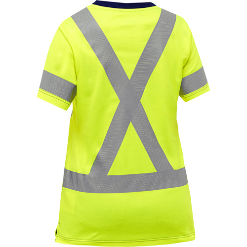 Chemise &agrave; manches courtes et X au dos Bisley pour femmes, Poly-coton, Petit, Jaune lime haute visibilit&eacute; M & M Nord Ouest Inc
