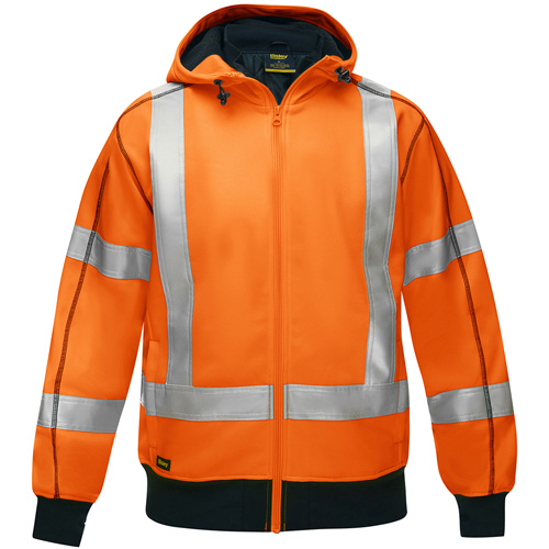 Bisley&reg; X-Back Full Zip Hooded Sweatshirt with Sherpa Lining, 3X-Large, High Visibility Orange M & M Nord Ouest Inc