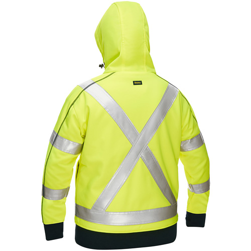 Bisley&reg; X-Back Women's Contoured Full Zip Hooded Sweatshirt with Sherpa Lining, Large, High Visibility Lime-Yellow M & M Nord Ouest Inc