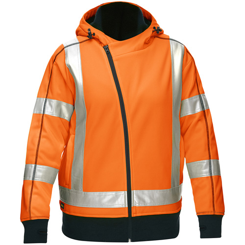 Bisley&reg; X-Back Women's Contoured Full Zip Hooded Sweatshirt with Sherpa Lining, Medium, High Visibility Orange M & M Nord Ouest Inc