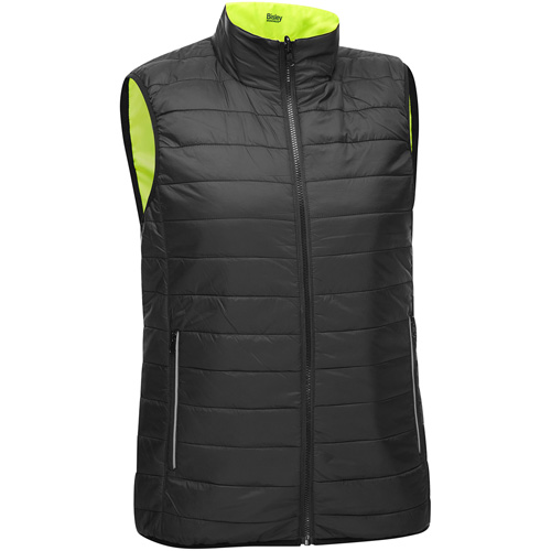 Bisley&reg; X-Back Women's Contoured Reversible Puffer Vest, High Visibility Lime-Yellow, Medium, Polyester M & M Nord Ouest Inc
