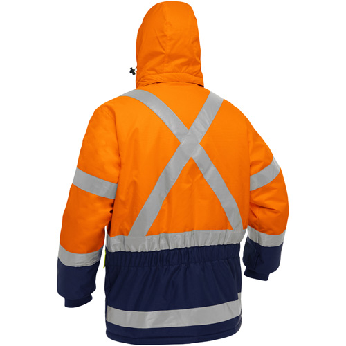 Bisley&reg; X-Back Extreme Cold Jacket with Navy Bottom, Polyester, High Visibility Orange, Medium M & M Nord Ouest Inc