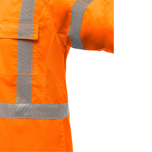 Chemise de travail &agrave; manches longues et X au dos Bisley avec X-Airflow, Poly-coton, Petit, Orange haute visibilit&eacute; M & M Nord Ouest Inc