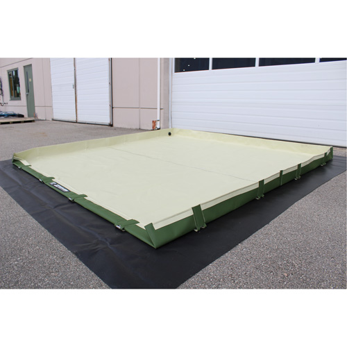 Easy-Riser Insta-Berm, 2244 US gal. Capacity, 12' W x 50' L x 6" H, Hinge Bracket M & M Nord Ouest Inc