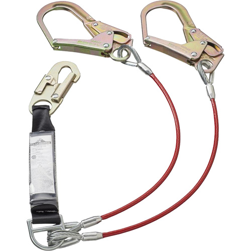 SA-55522-4 PVC-Coated Shock Absorbing Lanyard, 4', Form Hook Center, Snap Hook Leg Ends, Galvanized Steel M & M Nord Ouest Inc