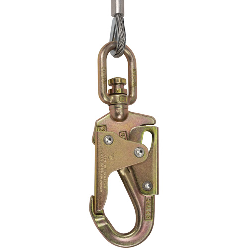SRL-73302-20LE Cordage de s&eacute;curit&eacute; autor&eacute;tractable, 20', Acier galvanis&eacute;, Pivotant M & M Nord Ouest Inc