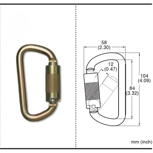 CP-03015-2 Mousqueton zingu&eacute; avec ouverte de portique de 3/4", Acier M & M Nord Ouest Inc