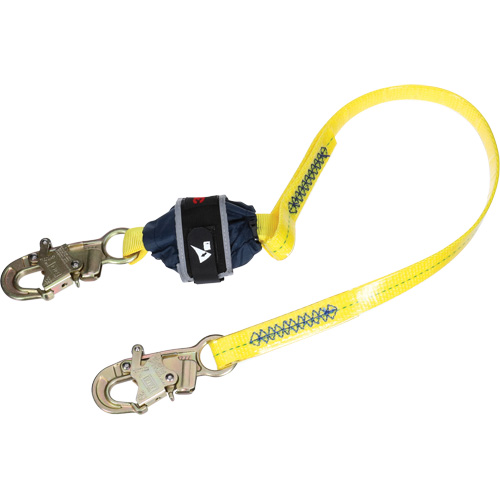 Coated Web Shock-Absorbing Lanyard, 4', Snap Hook Center, Snap Hook Leg Ends M & M Nord Ouest Inc