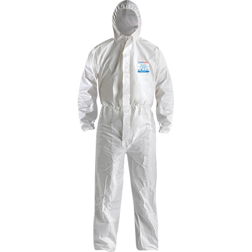 CoverMe XP1800  Type 5/6 Coveralls with Hood, Large, White, Microporous M & M Nord Ouest Inc
