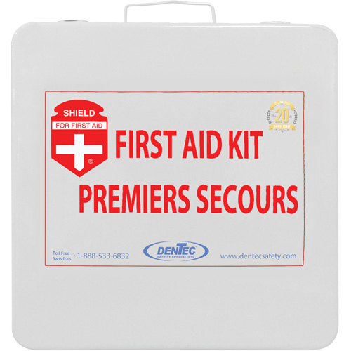 Trousse de premiers soins Shield, R&eacute;pond ou surpasse la norme CSA Z1220-24 type 2 environnements &agrave; faible risque, Moyen (26-50 travailleurs) M & M Nord Ouest Inc