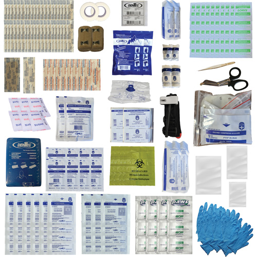 Trousse de premiers soins Shield, R&eacute;pond ou surpasse la norme CSA Z1220-24 type 3 environnements &agrave; haut risque, Moyen (26-50 travailleurs) M & M Nord Ouest Inc
