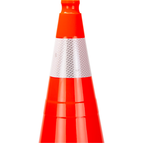 C&ocirc;ne de signalisation de premi&egrave;re qualit&eacute;, 28", Orange, Bande(s) r&eacute;fl&eacute;chissante(s) 4" M & M Nord Ouest Inc