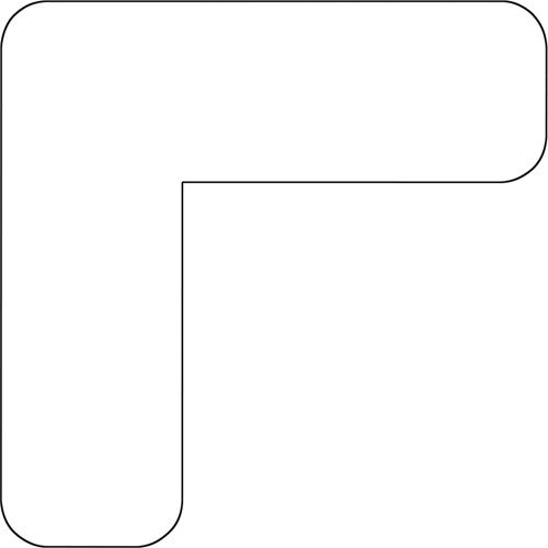 Formes pour le marquage des planchers, L, 7" lo x 3,5" la, Blanc, Vinyle M & M Nord Ouest Inc