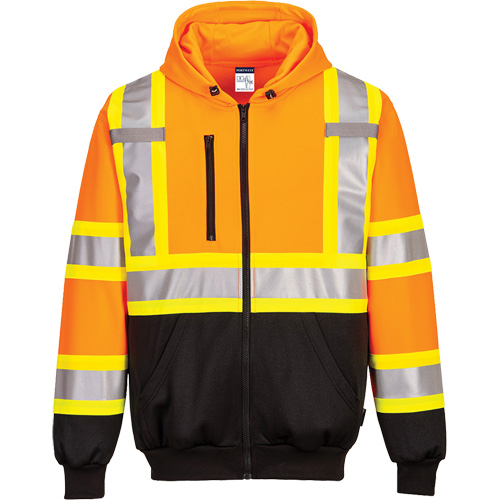 Contrast-Striped Safety Hoodie, Small, Black/High Visibility Orange M & M Nord Ouest Inc