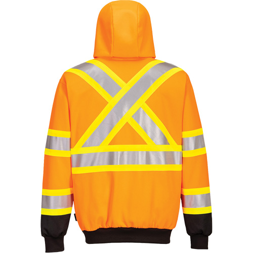 Contrast-Striped Safety Hoodie, Small, Black/High Visibility Orange M & M Nord Ouest Inc