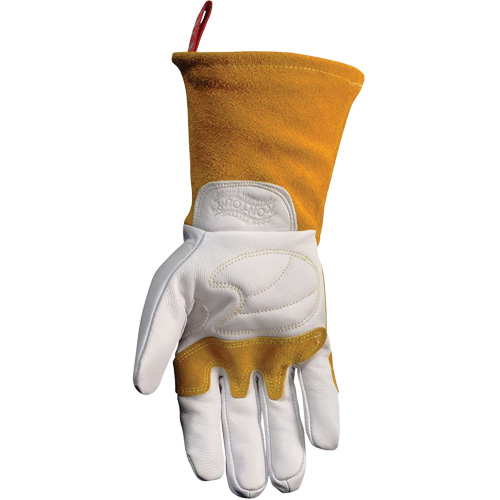 Gants de soudeur TIG/MIG de premi&egrave;re qualit&eacute; avec dos en cuir de vache refendue isol&eacute;es et ignifug&eacute;s Caiman, Cuir fleur de ch&egrave;vre, Taille T-Grand M & M Nord Ouest Inc