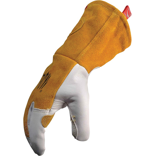 Gants de soudeur TIG/MIG de premi&egrave;re qualit&eacute; avec dos en cuir de vache refendue isol&eacute;es et ignifug&eacute;s Caiman, Cuir fleur de ch&egrave;vre, Taille T-Grand M & M Nord Ouest Inc