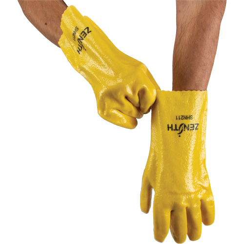 Gants &agrave; fini rugueux et r&eacute;sistants aux produits chimiques, Taille 9, 12" lo, PVC, Doublure en Interlock, 47-mil M & M Nord Ouest Inc