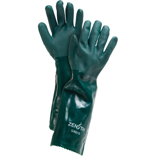 Double Dipped Green Gloves, 18" L, PVC, Cotton Jersey Inner Lining, 70-mil M & M Nord Ouest Inc
