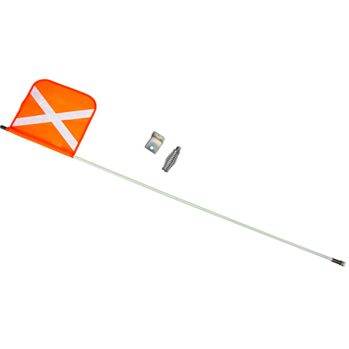 Heavy-Duty Safety Whip, Threaded Mount, 5' High, Orange with Reflective X M & M Nord Ouest Inc