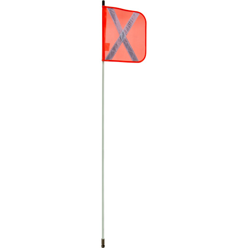 Heavy-Duty Safety Whip, Threaded Mount, 5' High, Orange with Reflective X M & M Nord Ouest Inc