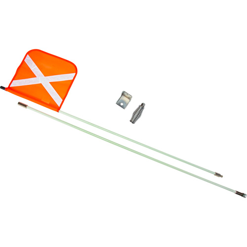 Tige de s&eacute;curit&eacute; robuste, Fixation Filet&eacute;, Hauteur 8', Orange avec X r&eacute;fl&eacute;chissant M & M Nord Ouest Inc