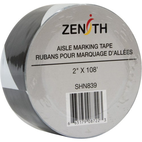 Ruban pour marquage d'all&eacute;es, 2" x 108', PVC, Noir et blanc M & M Nord Ouest Inc