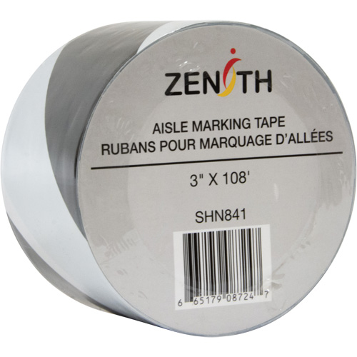 Ruban pour marquage d'all&eacute;es, 3" x 108', PVC, Noir et blanc M & M Nord Ouest Inc