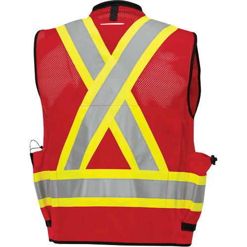 6678 Veste d'arpenteur antimicrobienne haute visibilit&eacute; avec dos en maille, Rouge, Petit, Polyester M & M Nord Ouest Inc