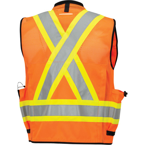 6680 High-Visibility Antimicrobial Mesh-Back Surveyor Vest, High Visibility Orange, Small, Polyester M & M Nord Ouest Inc