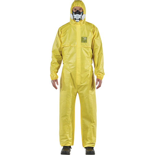AlphaTec&reg; 2300 STANDARD Bound Model 147 Coveralls, Small, Yellow, Polyethylene Laminate/Polypropylene M & M Nord Ouest Inc