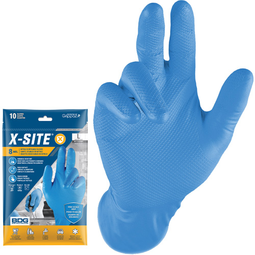 Grippaz Disposable Gloves, Small, Nitrile, 8-mil, Powder-Free, Blue M & M Nord Ouest Inc