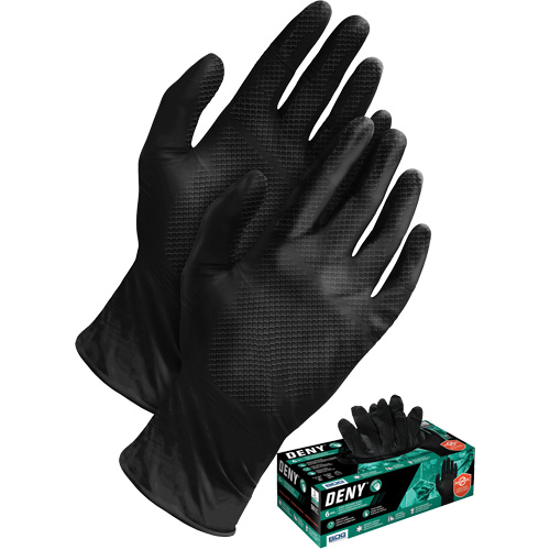 Deny&reg; Disposable Gloves, Small, Nitrile, 6-mil, Powder-Free, Black M & M Nord Ouest Inc