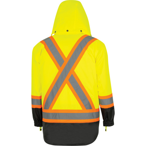 5057 Pioneer&reg; Yukon 7-in-1 Waterproof Winter Safety Parka, Polyester, Black/High Visibility Lime-Yellow, X-Small M & M Nord Ouest Inc