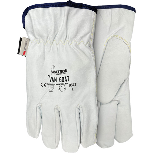 Gants de protection contre la coupe Van Goat 9547, T-petit, Paume en Cuir fleur de ch&egrave;vre, Para-aramide/Polyester/Acier/Thinsulate M & M Nord Ouest Inc