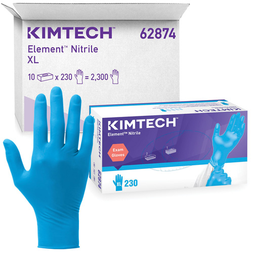 Gants d'examen Kimtech Element, T-petit, Nitrile, 3,2 mils, Sans poudre, Bleu, Classe 2 M & M Nord Ouest Inc